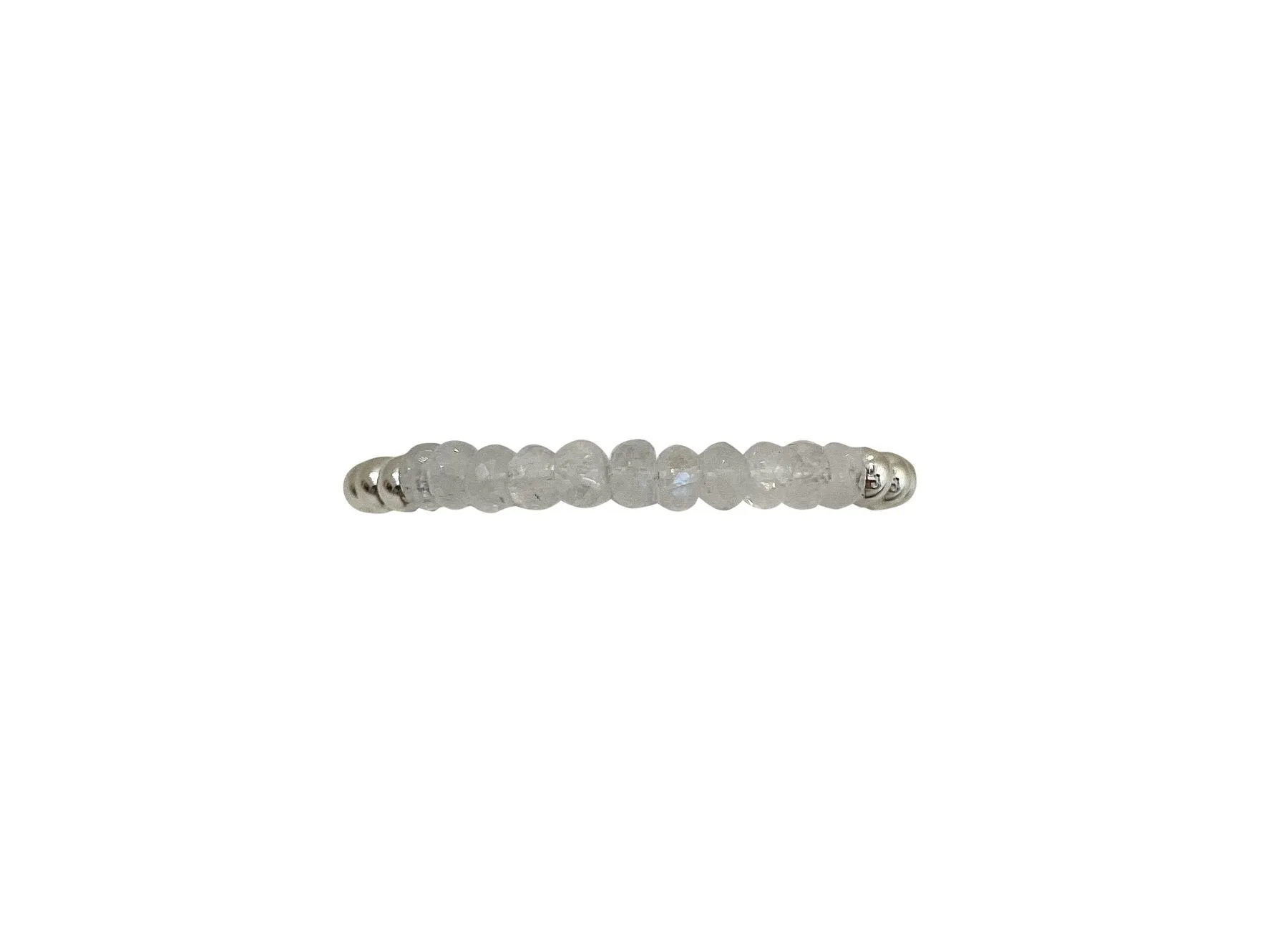 Karen Lazar 5MM Sterling Silver Filled Bracelet - WHITE MOONSTONE