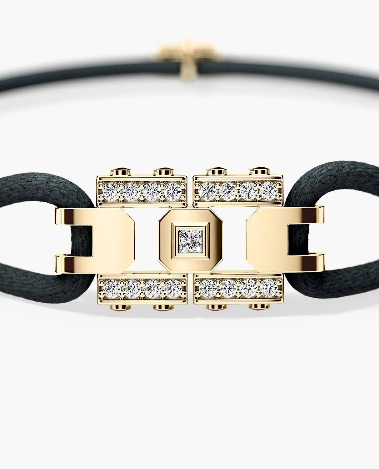 LA PAZ Cord Bracelet with Gold Charm & 0.20ct Diamonds