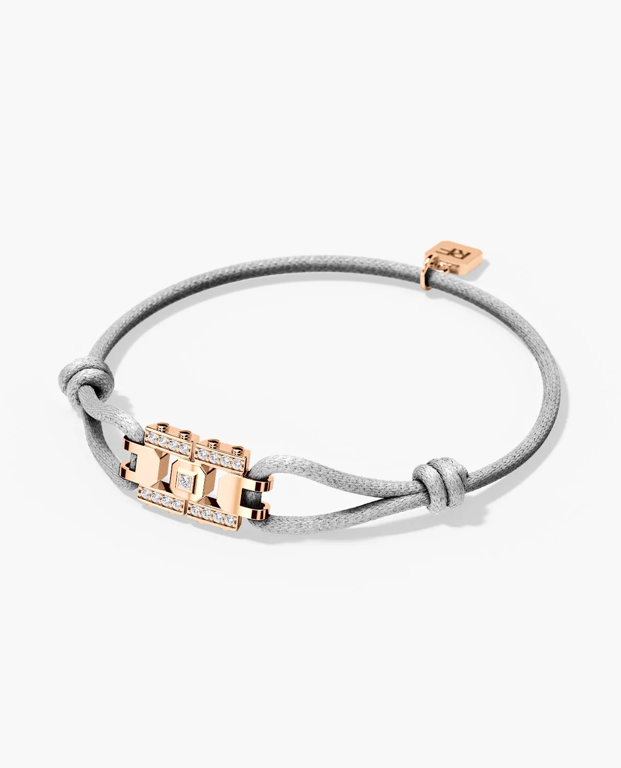 LA PAZ Cord Bracelet with Gold Charm & 0.20ct Diamonds