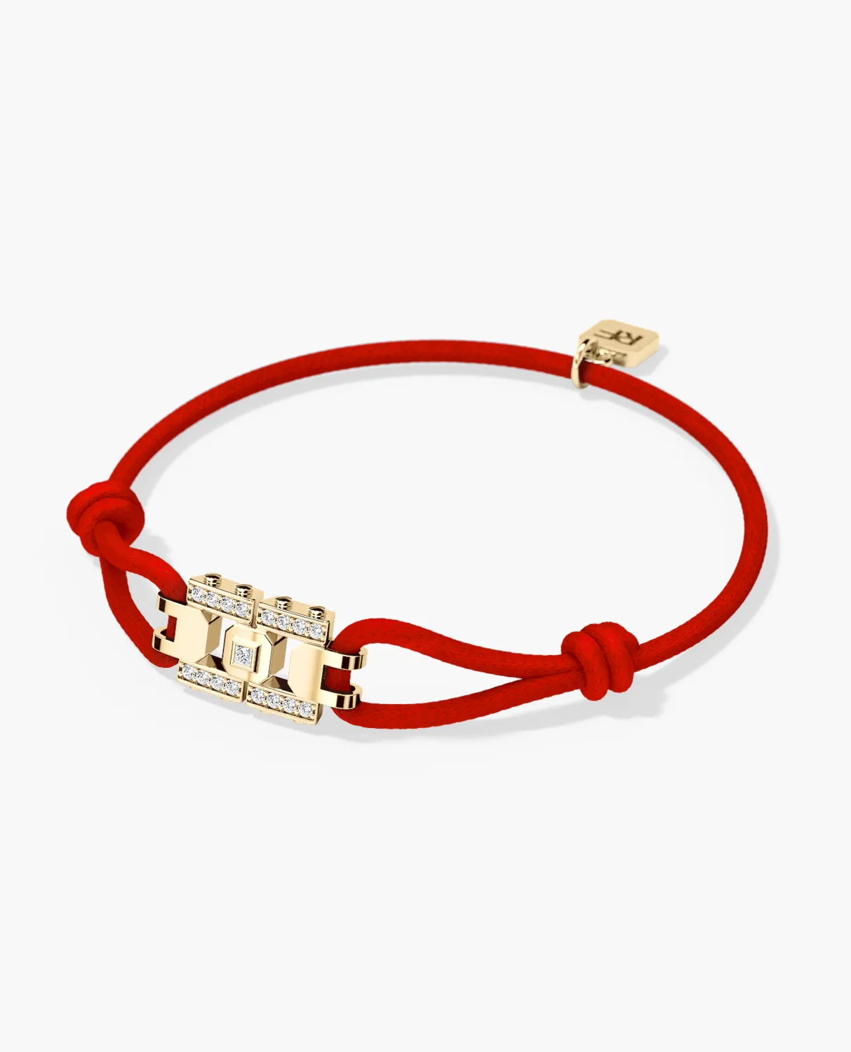 LA PAZ Cord Bracelet with Gold Charm & 0.20ct Diamonds