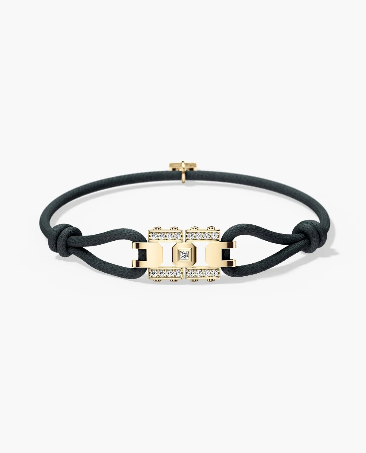 LA PAZ Cord Bracelet with Gold Charm & 0.20ct Diamonds