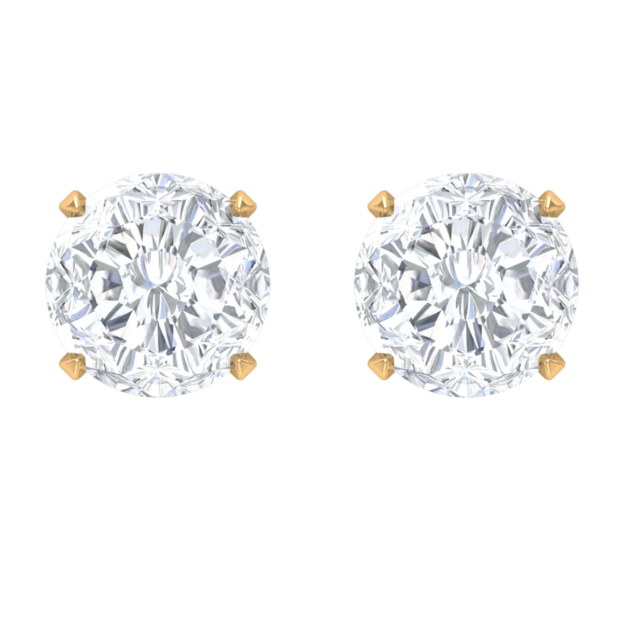 Lab Grown Diamond Solitaire Stud Earrings with Screw Back