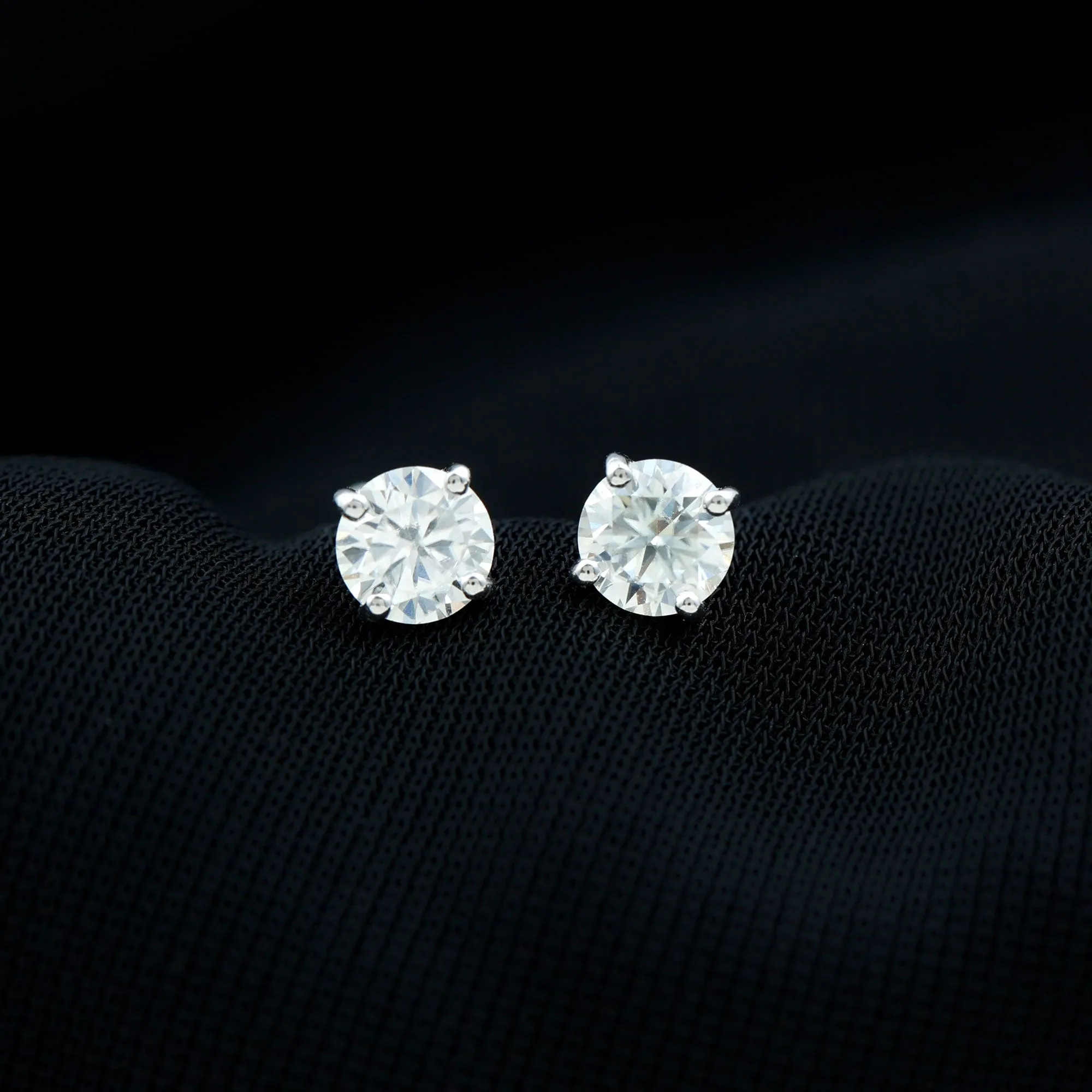 Lab Grown Diamond Solitaire Stud Earrings with Screw Back