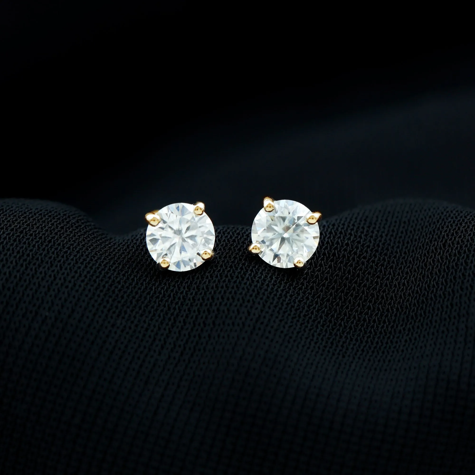 Lab Grown Diamond Solitaire Stud Earrings with Screw Back