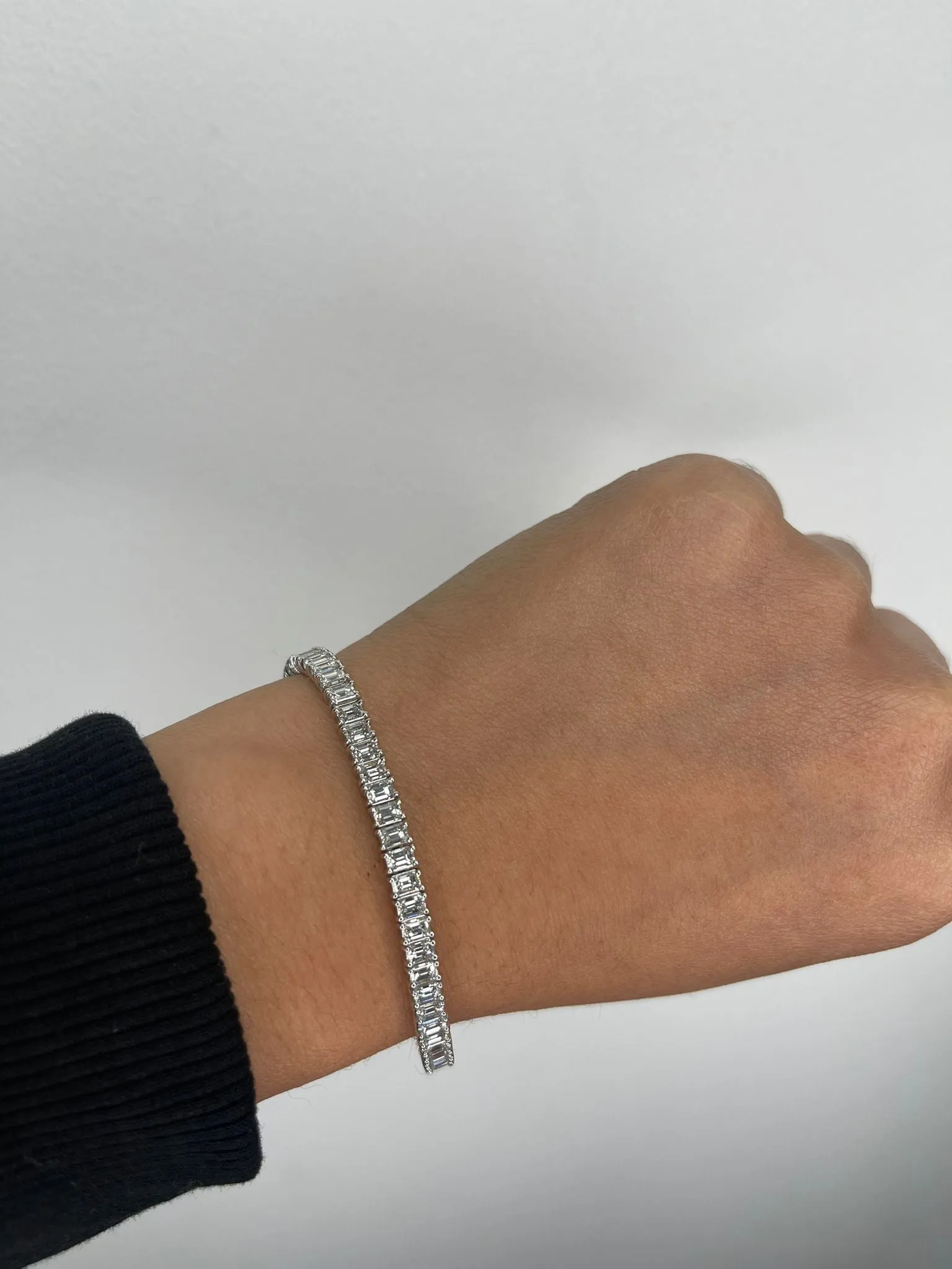Lab Grown Diamond Tennis Bracelet - Emerald Cut