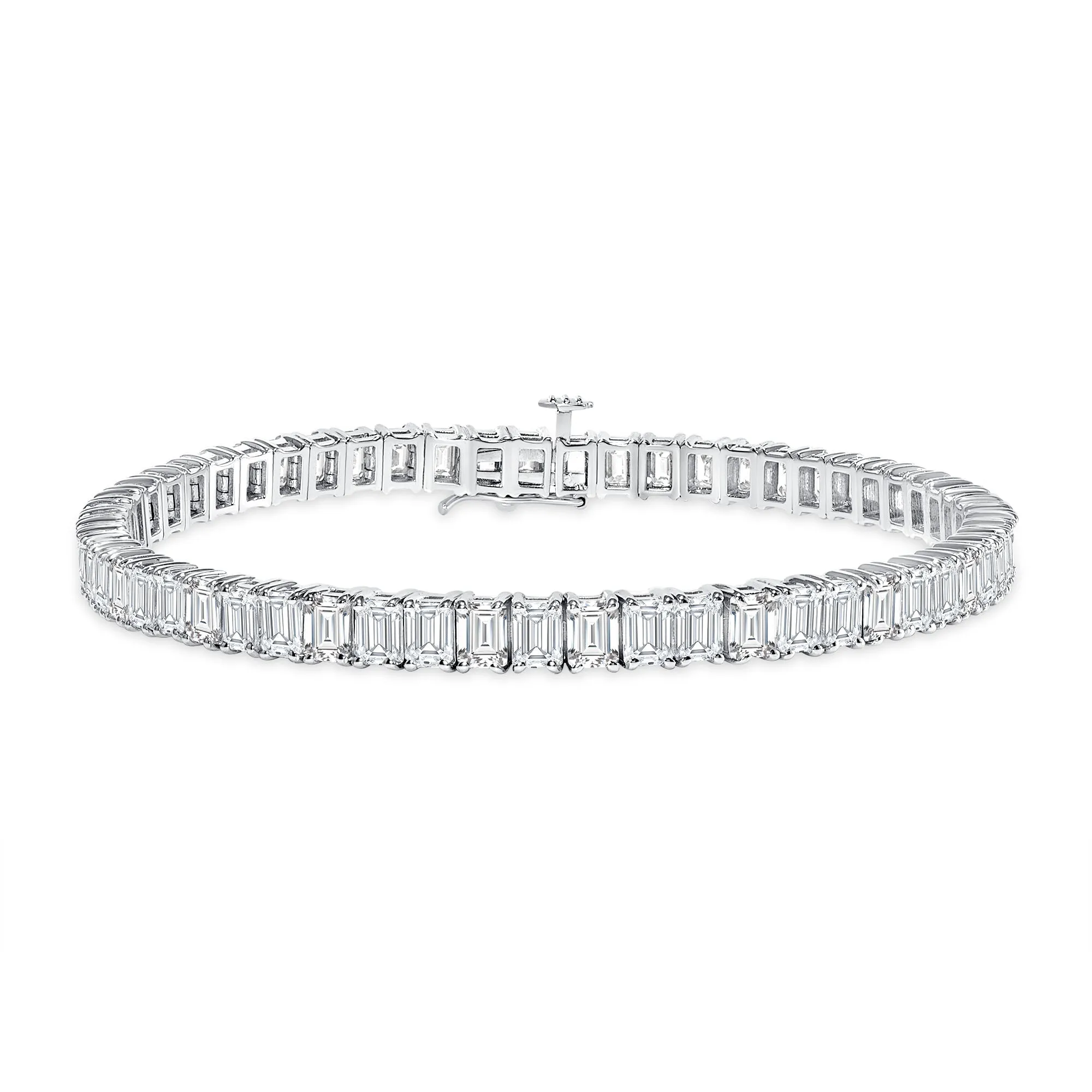 Lab Grown Diamond Tennis Bracelet - Emerald Cut