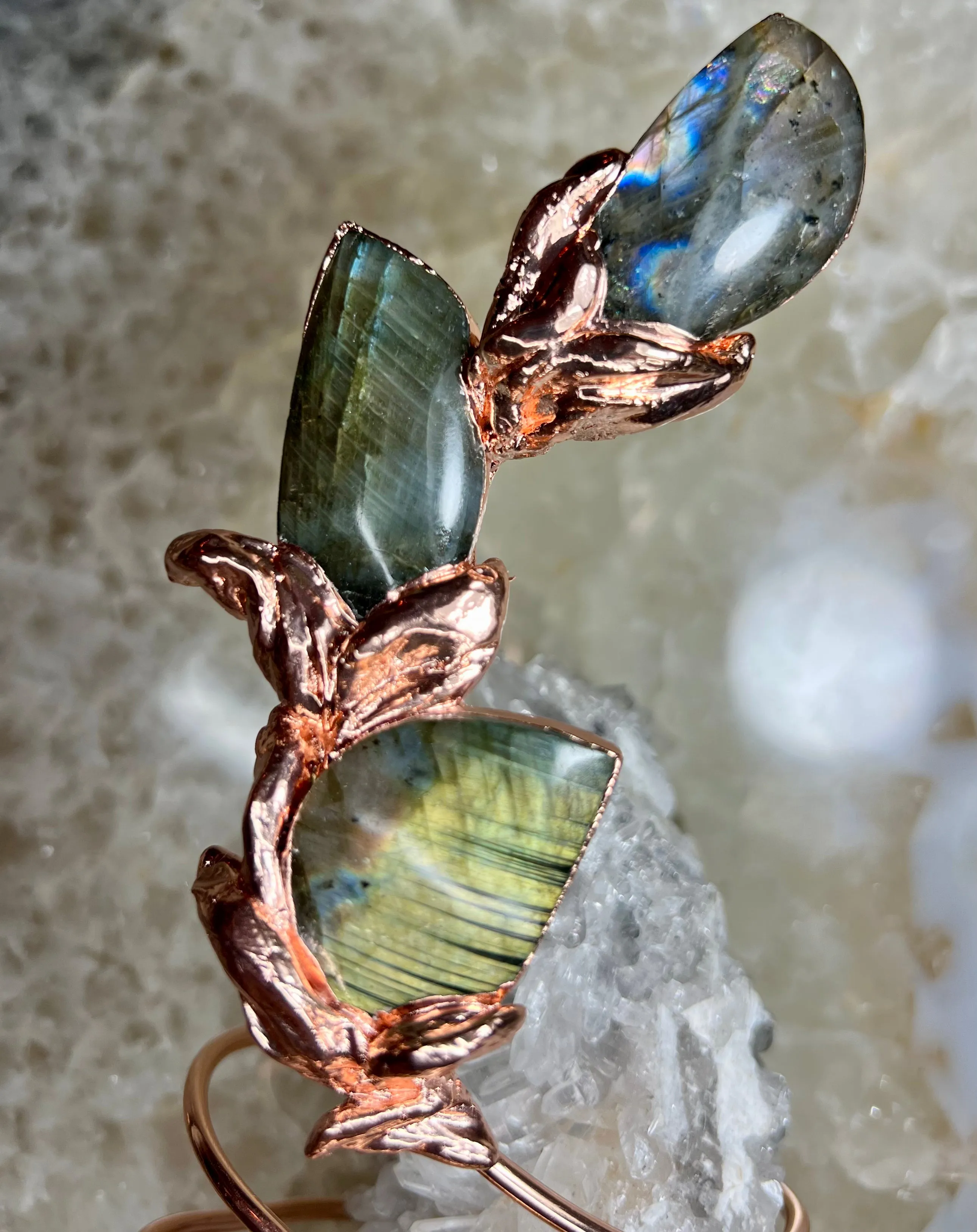 LABRADORITE  multi stone arm cuff
