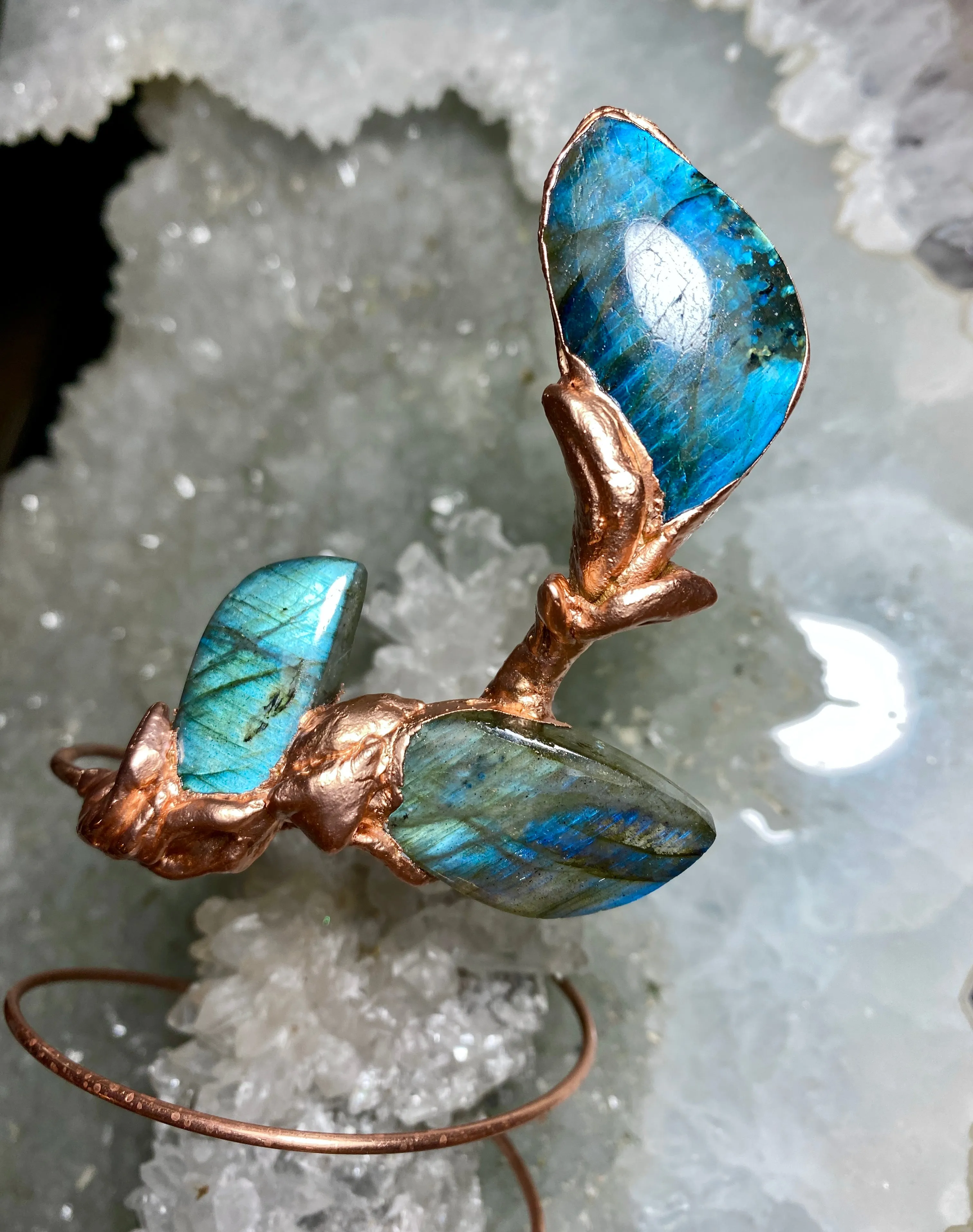 LABRADORITE  multi stone arm cuff