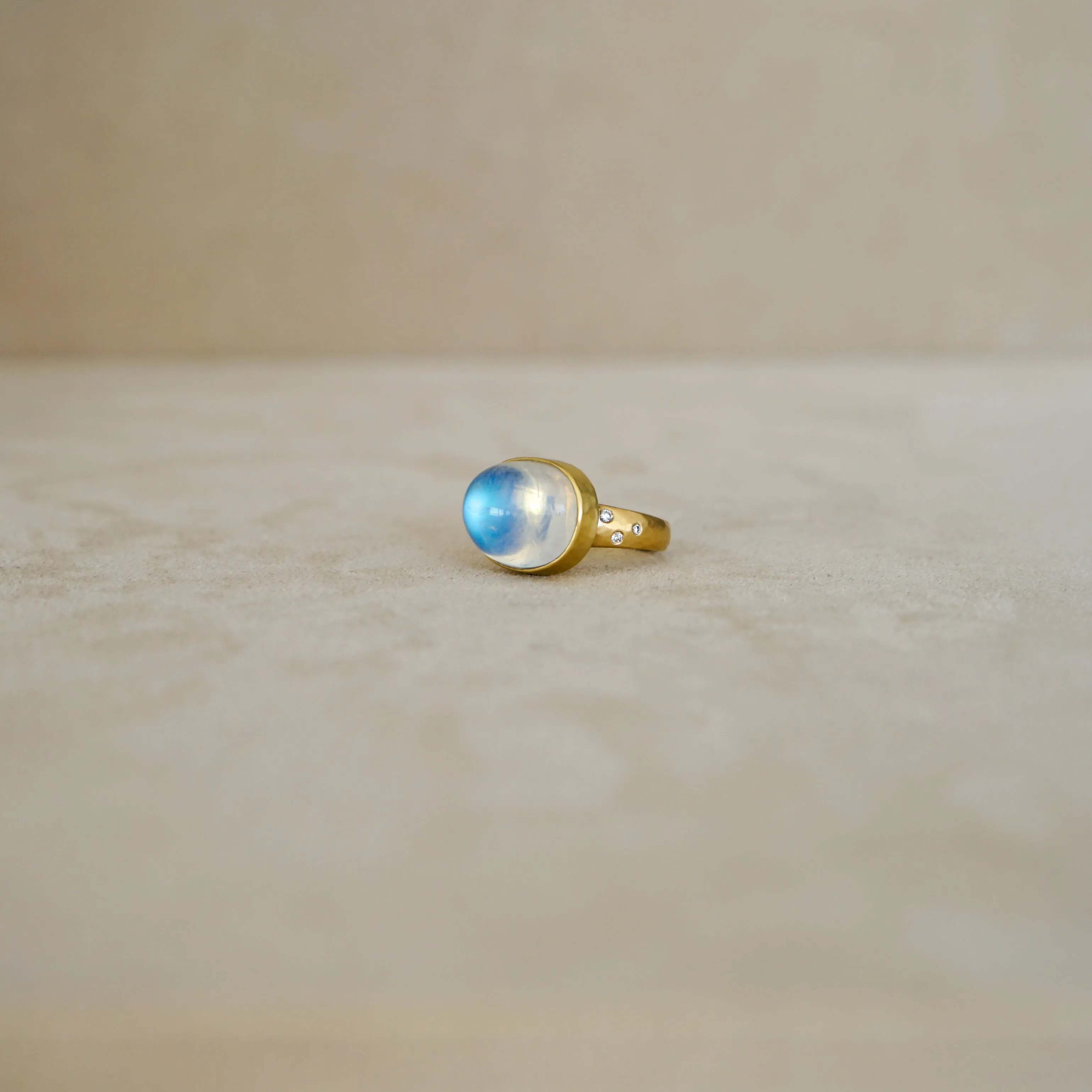 Large East West Blue Moonstone Ring