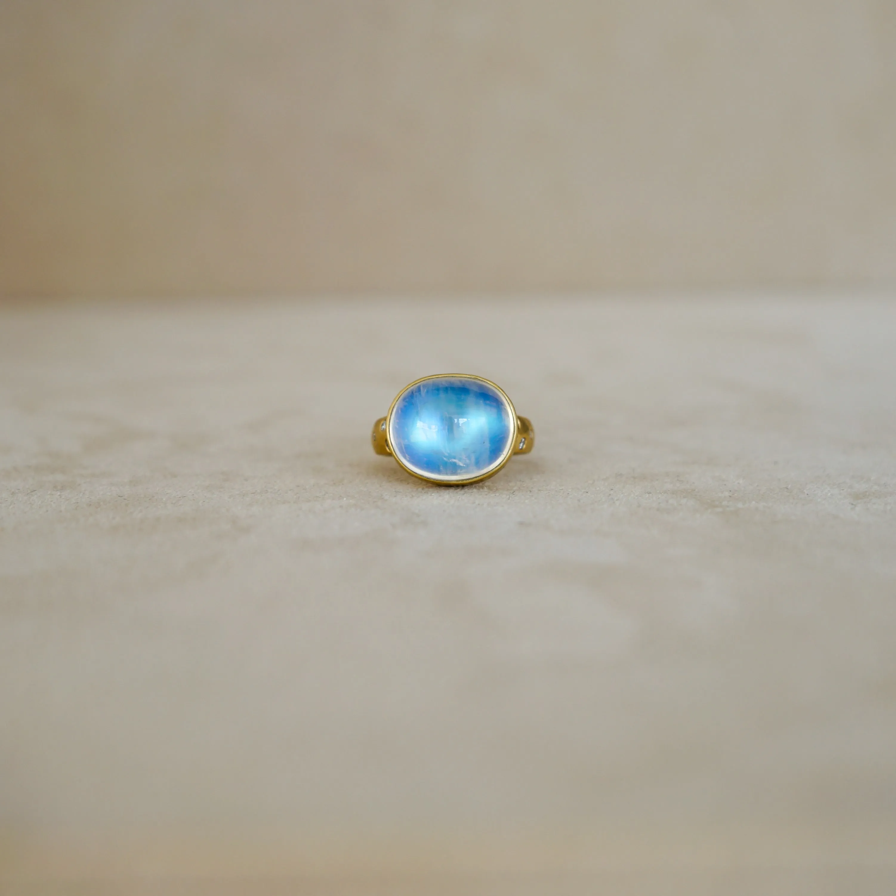 Large East West Blue Moonstone Ring