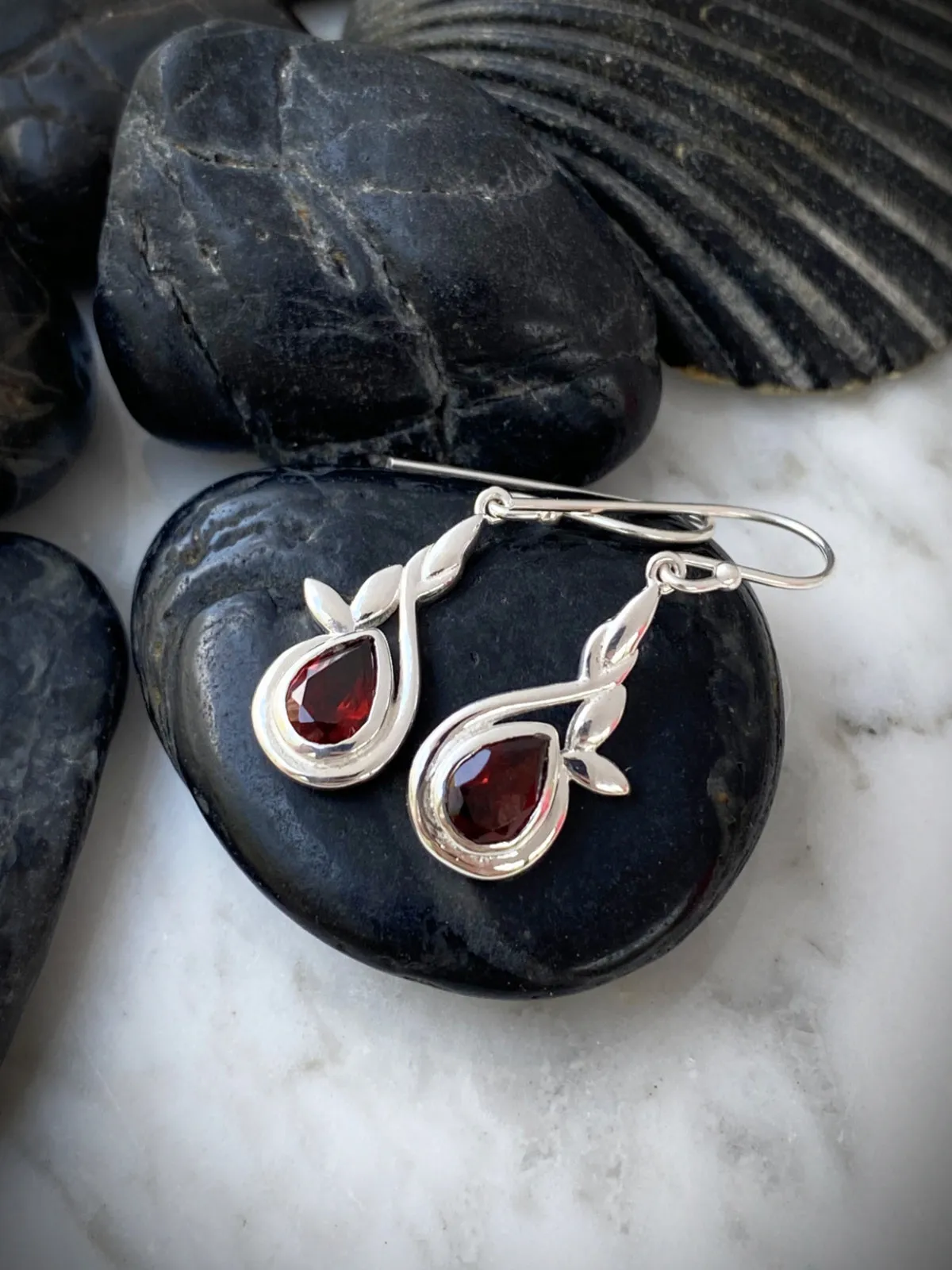 Leafy Gemstone Dangles