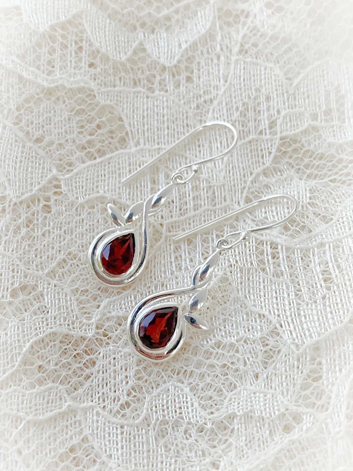 Leafy Gemstone Dangles