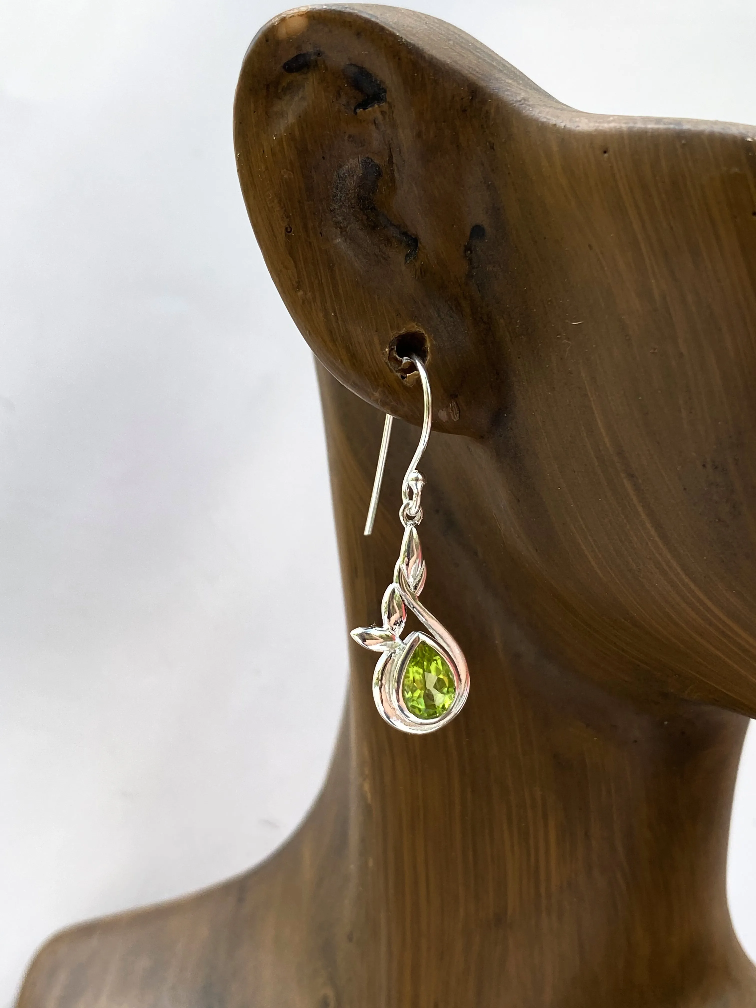 Leafy Gemstone Dangles