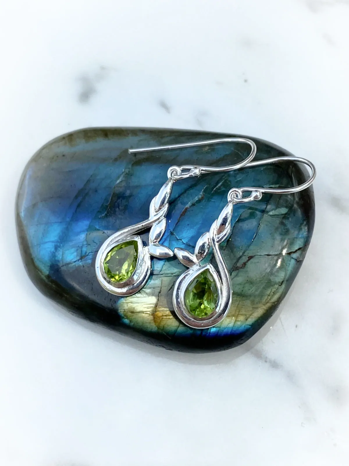 Leafy Gemstone Dangles