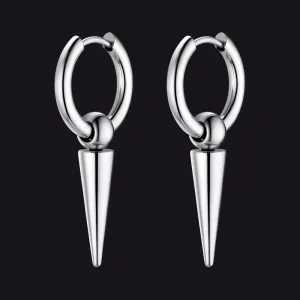 Long Spike Dangle Hoop Earrings For Men Women