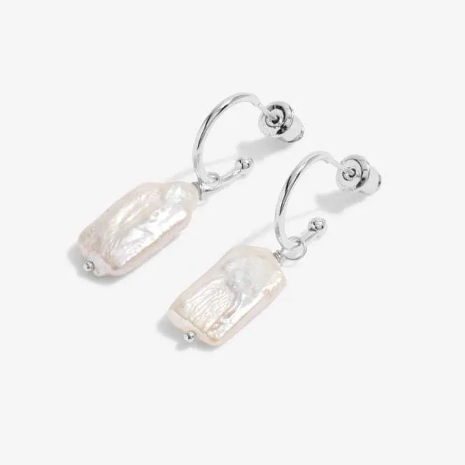 Lumi Pearl Pearl Hoop Silver Earrings 6213