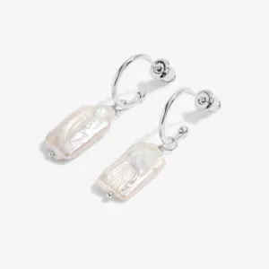 Lumi Pearl Pearl Hoop Silver Earrings 6213
