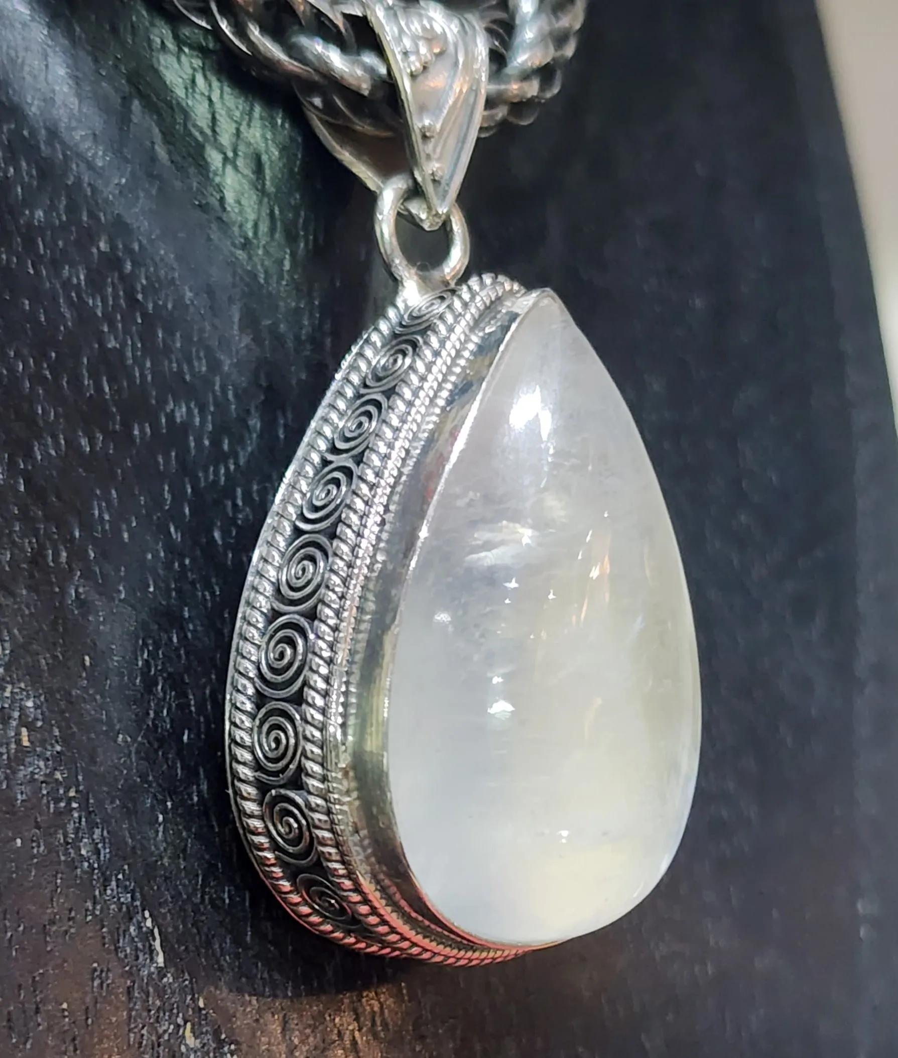 Luminous Teardrop Moonstone Pendant