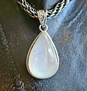 Luminous Teardrop Moonstone Pendant