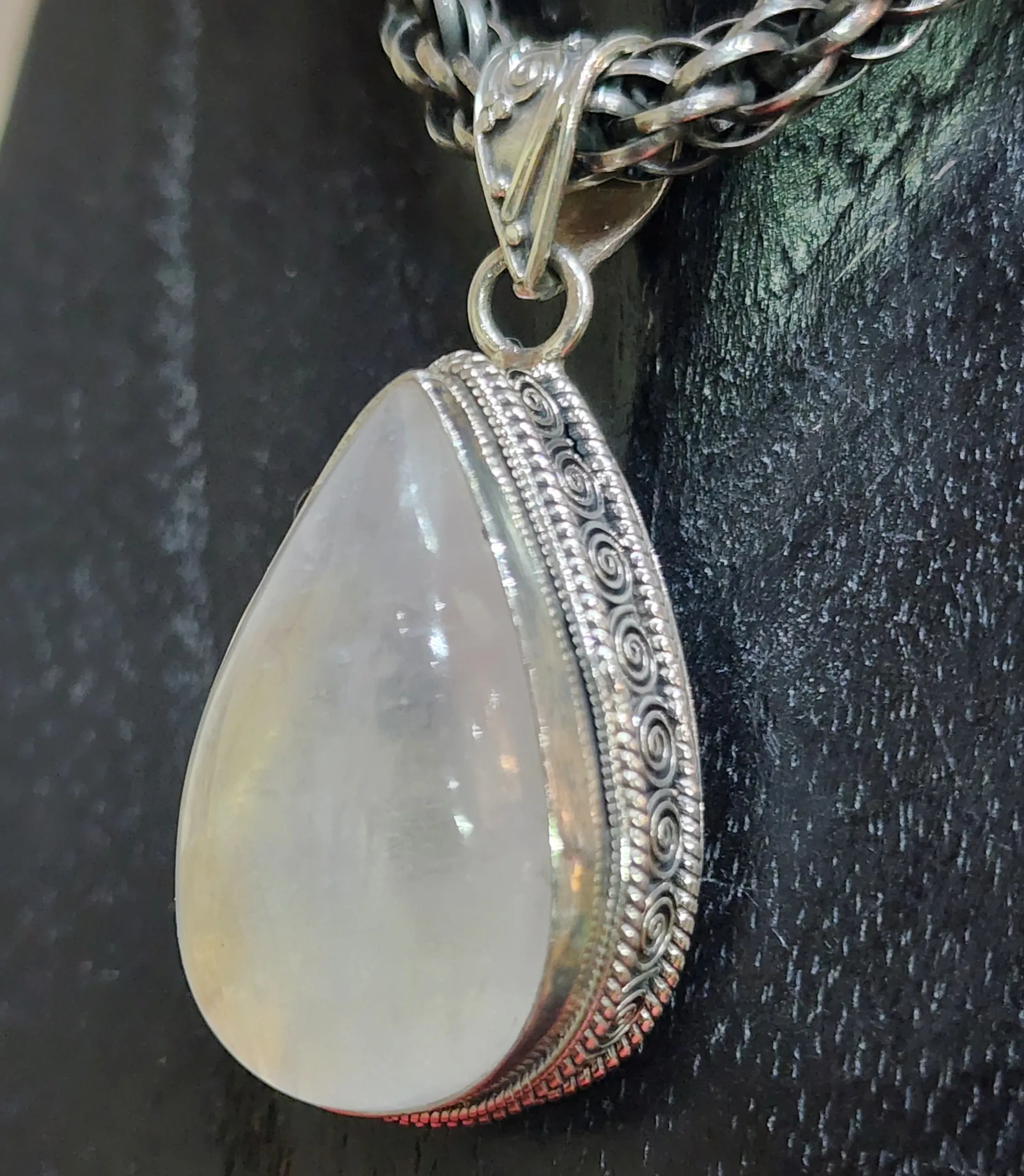 Luminous Teardrop Moonstone Pendant