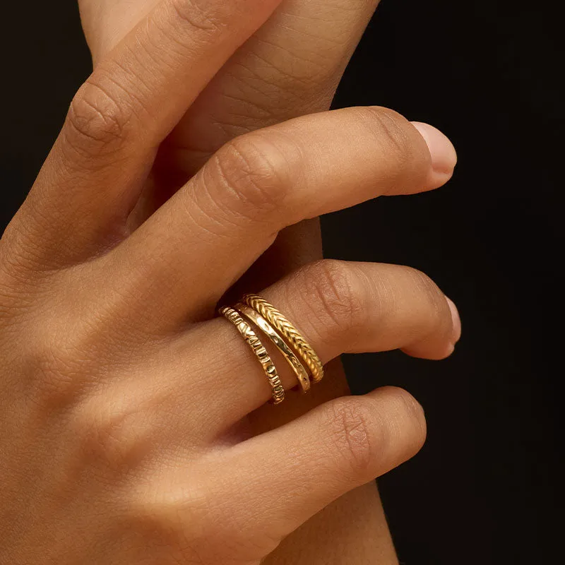 Magma Stack Band, 9kt Yellow Gold