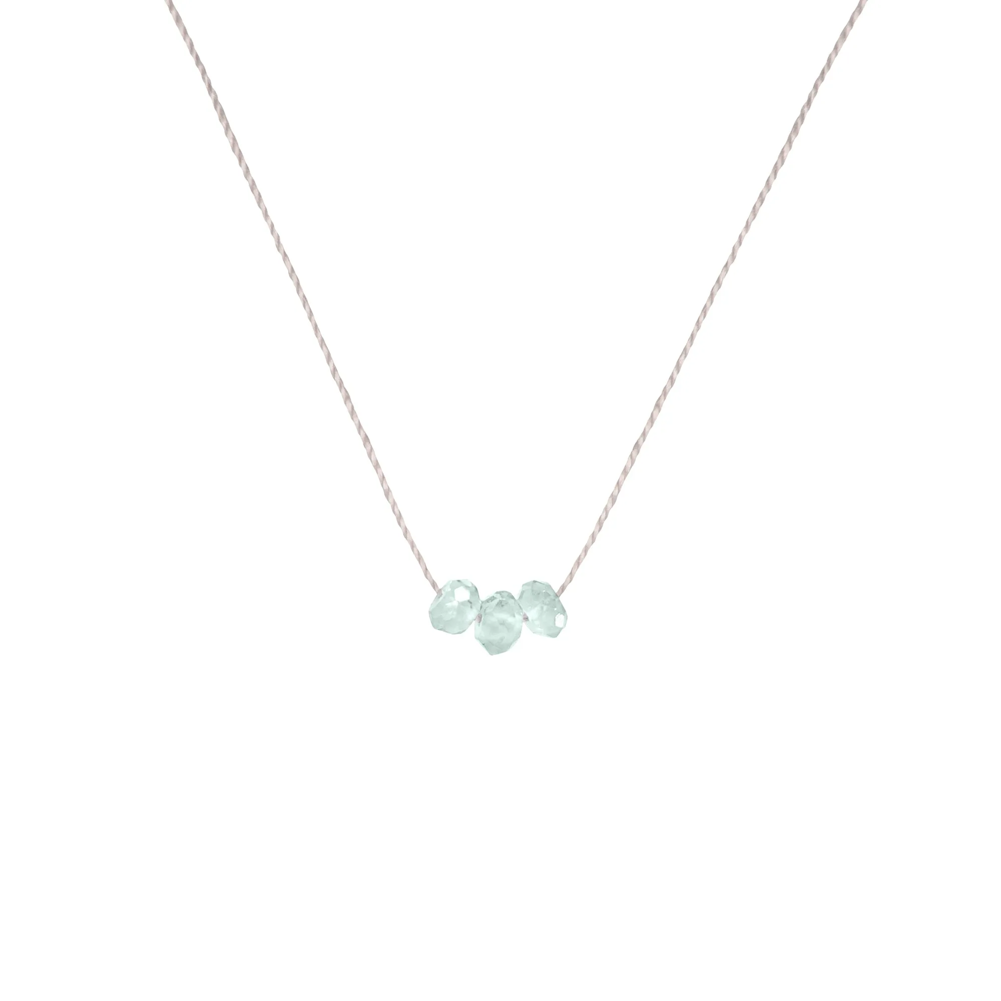 March Birthstone Make A Wish Necklace with Aquamarine