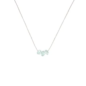March Birthstone Make A Wish Necklace with Aquamarine