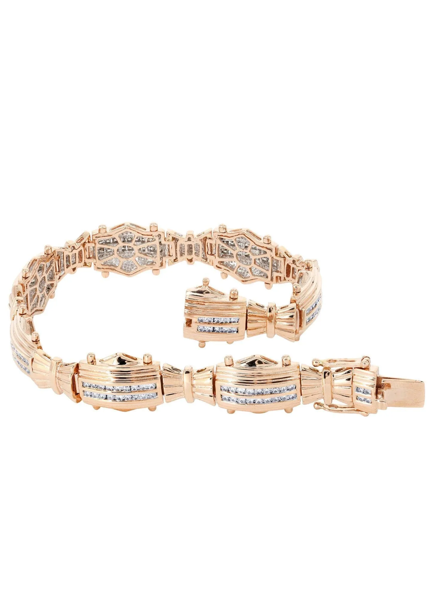 Mens Diamond Bracelet Rose Gold| 1.83 Carats| 30.81 Grams