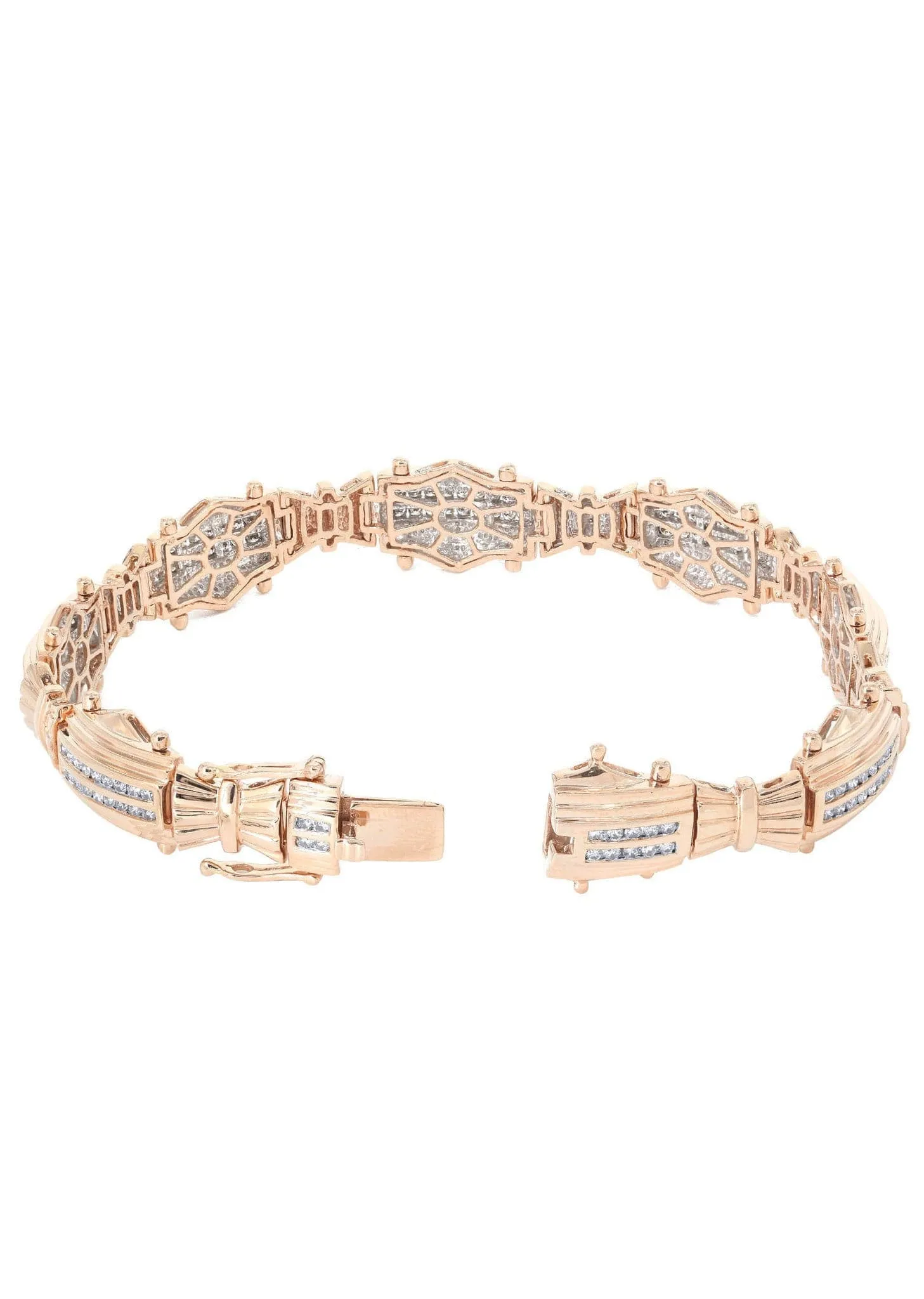 Mens Diamond Bracelet Rose Gold| 1.83 Carats| 30.81 Grams