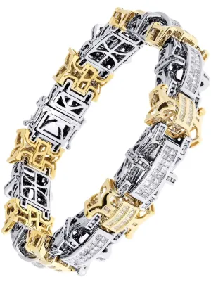 Mens Diamond Bracelet Yellow Gold| 6.77 Carats| 65.95 Grams