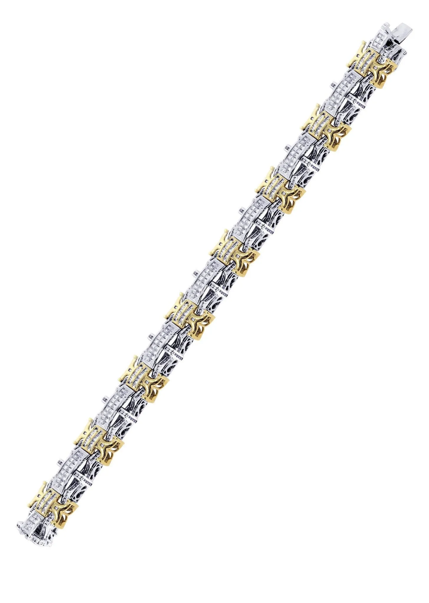 Mens Diamond Bracelet Yellow Gold| 6.77 Carats| 65.95 Grams