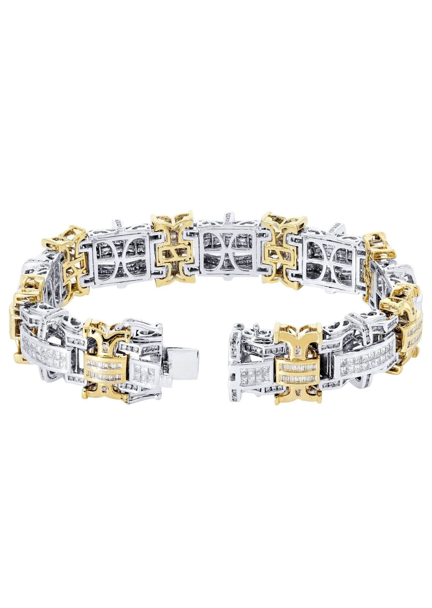 Mens Diamond Bracelet Yellow Gold| 6.77 Carats| 65.95 Grams