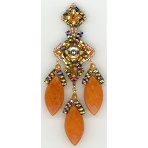Miguel Ases Red Aventurine  3 Drop Chandelier  Earring  -Fall 2022