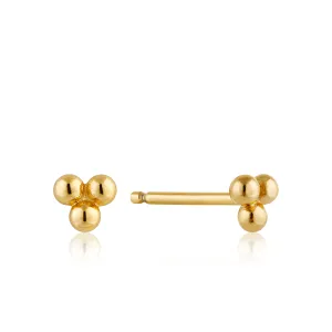 Modern Triple Ball Stud Earrings