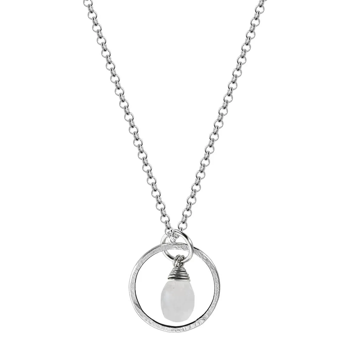 Moonstone October Birthstone Hoop Necklace By Live Well