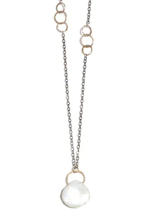 Moonstone single drop necklace