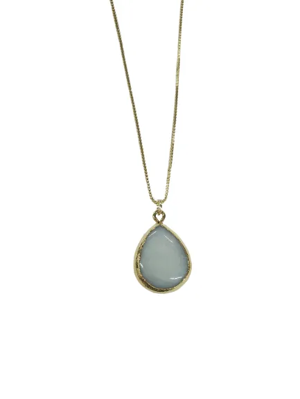 Moonstone Teardrop Charm Necklace