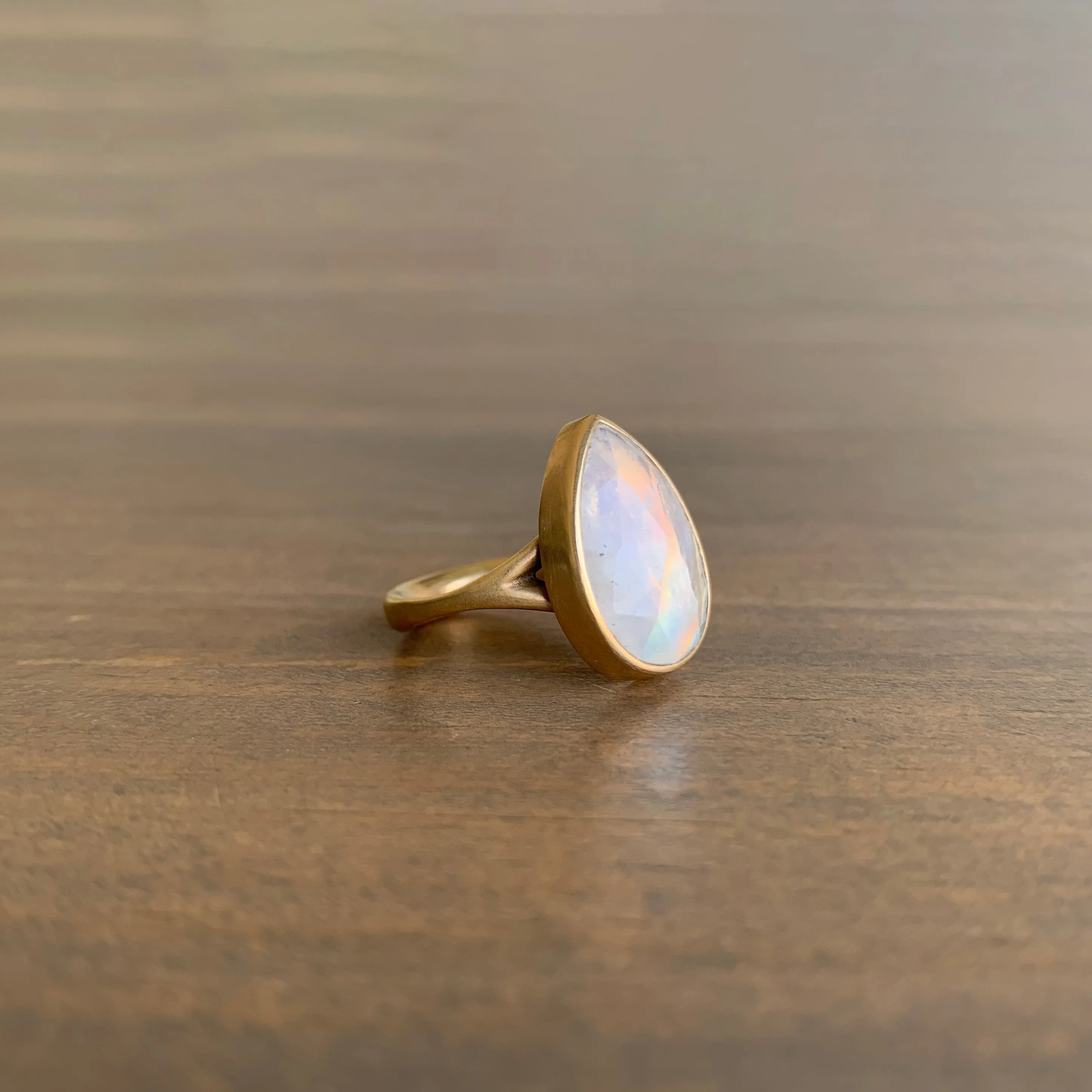 Moonstone Teardrop Ring