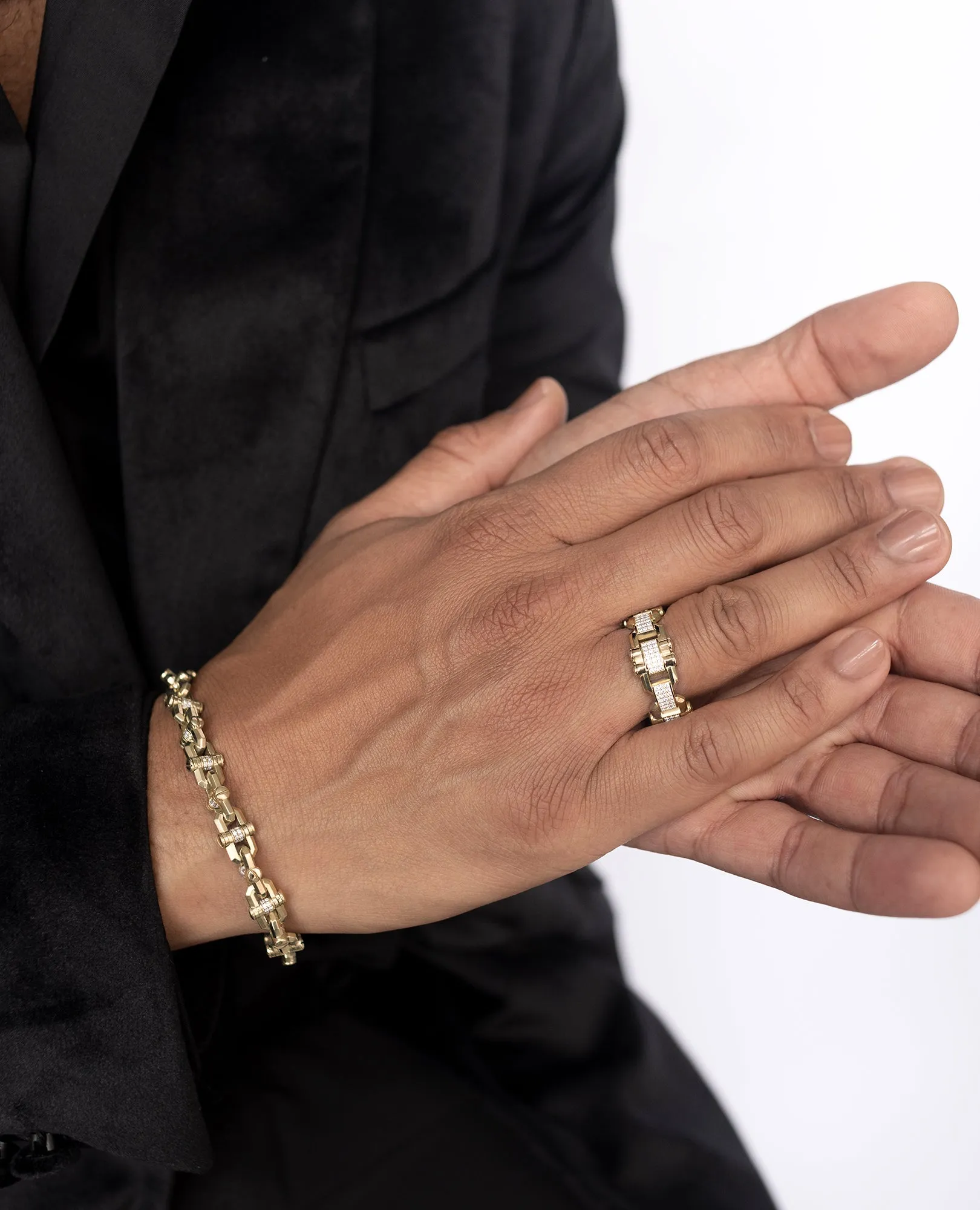 MOSS CHAIN Link Bracelet with Diamonds