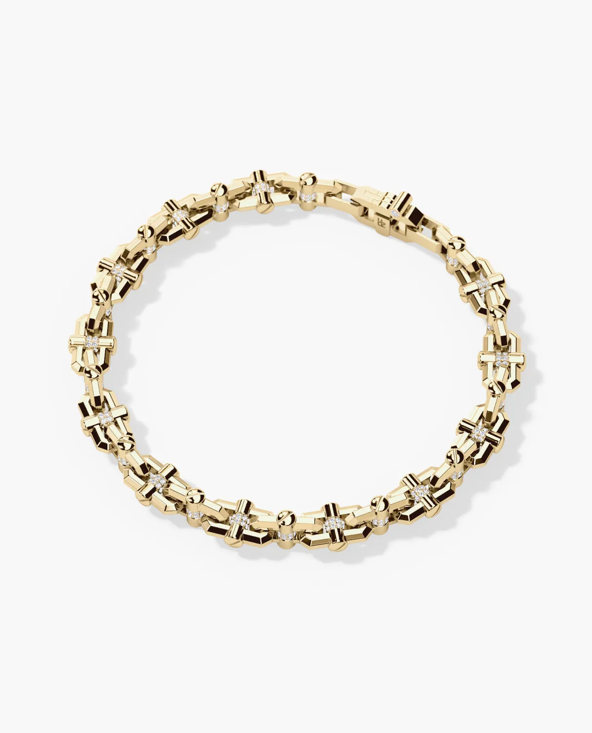 MOSS CHAIN Link Bracelet with Diamonds