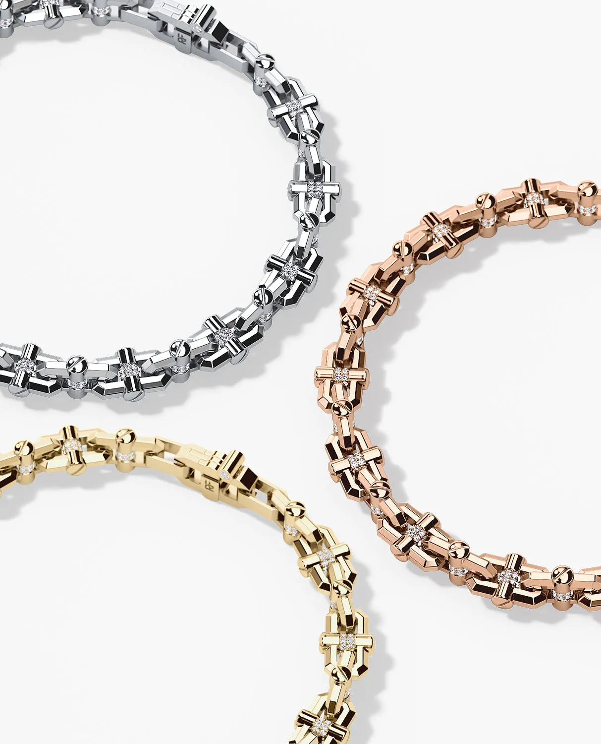 MOSS CHAIN Link Bracelet with Diamonds