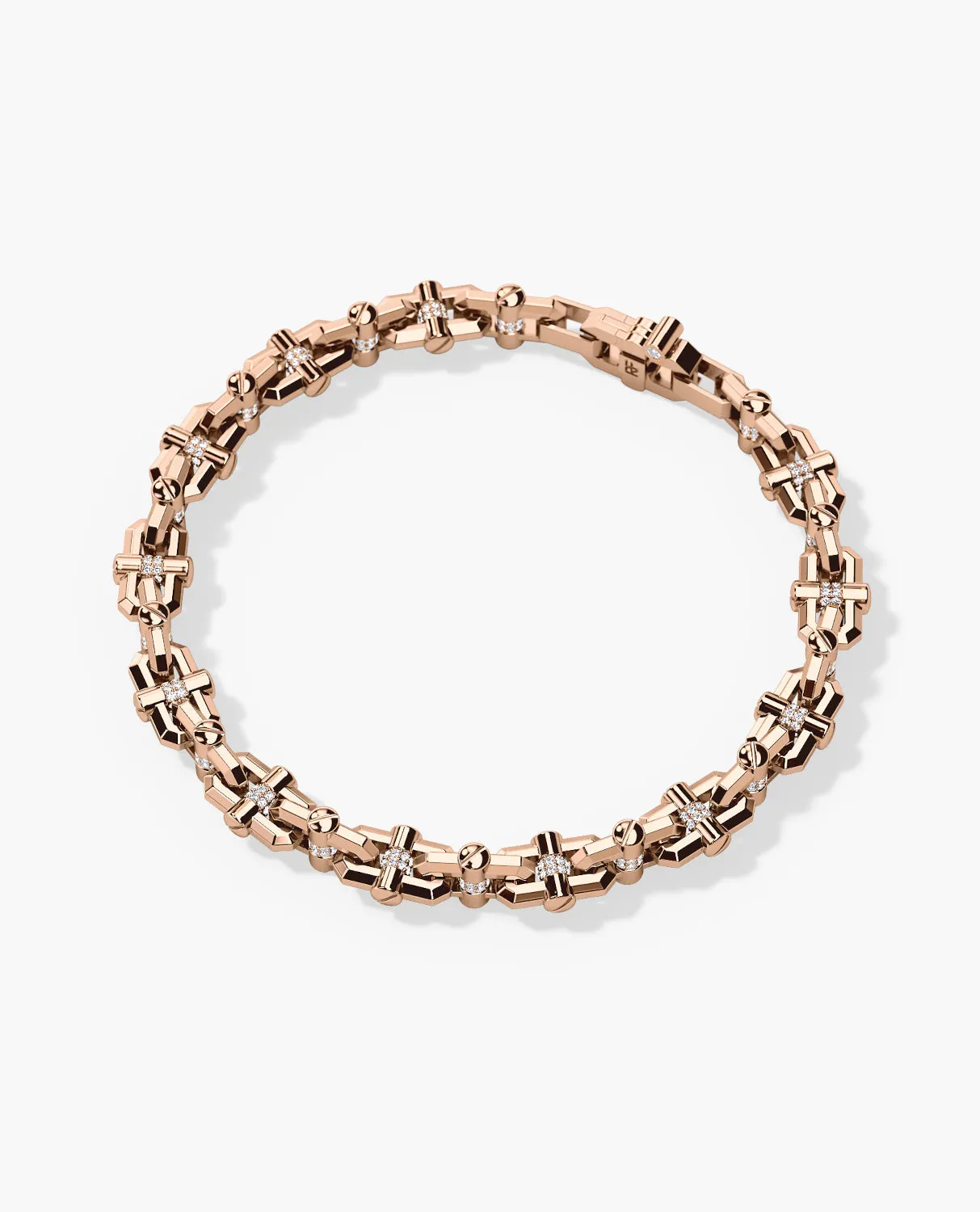 MOSS CHAIN Link Bracelet with Diamonds