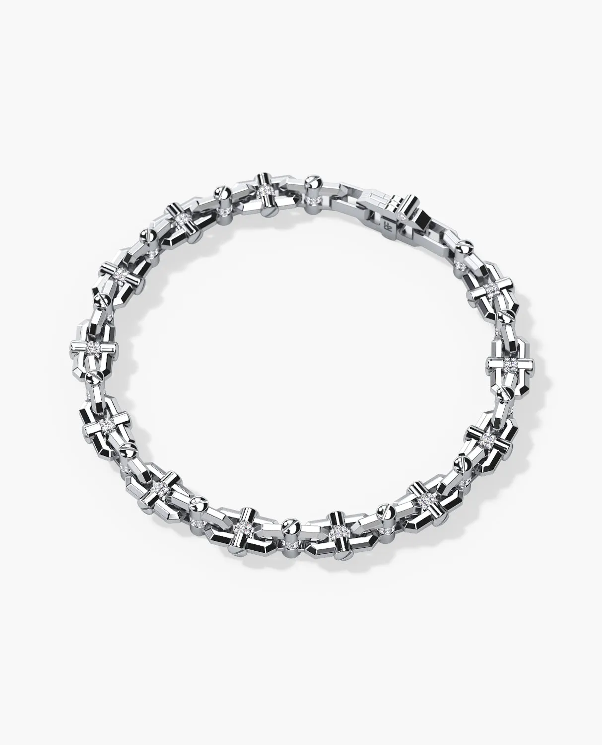 MOSS CHAIN Link Bracelet with Diamonds