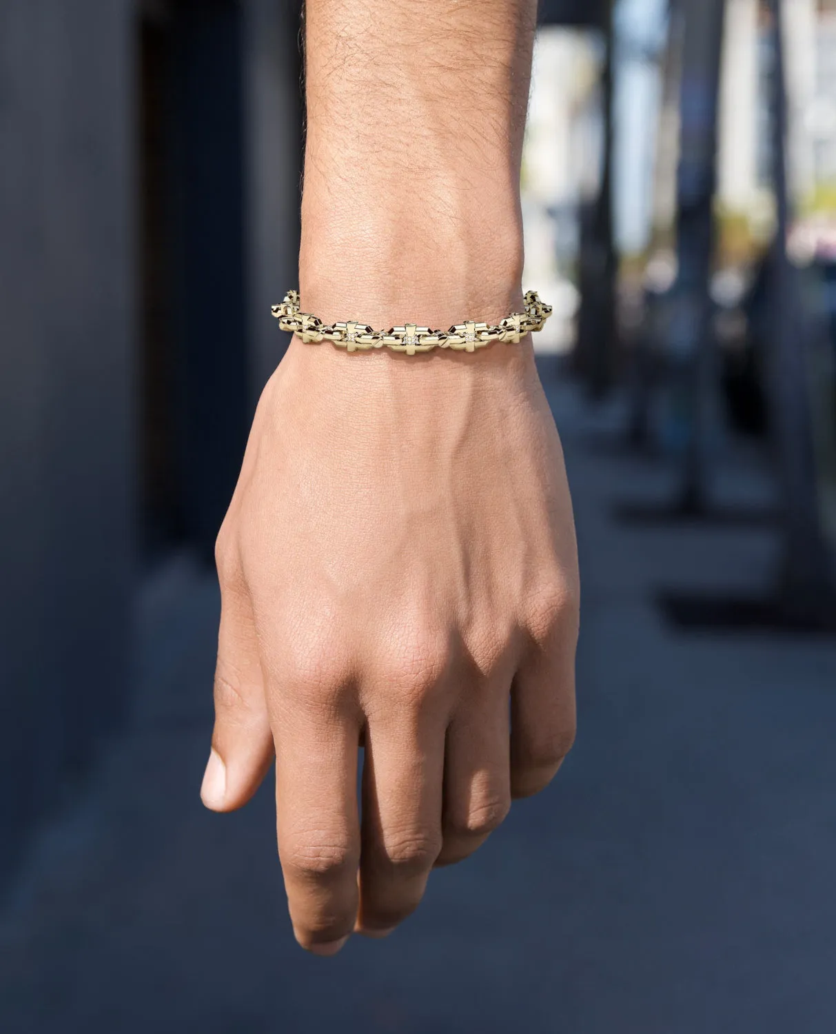 MOSS CHAIN Link Bracelet with Diamonds