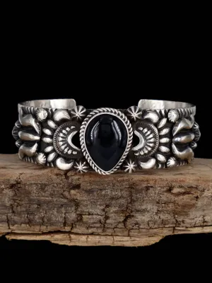 Native American Jewelry Black Onyx Cuff Bracelet