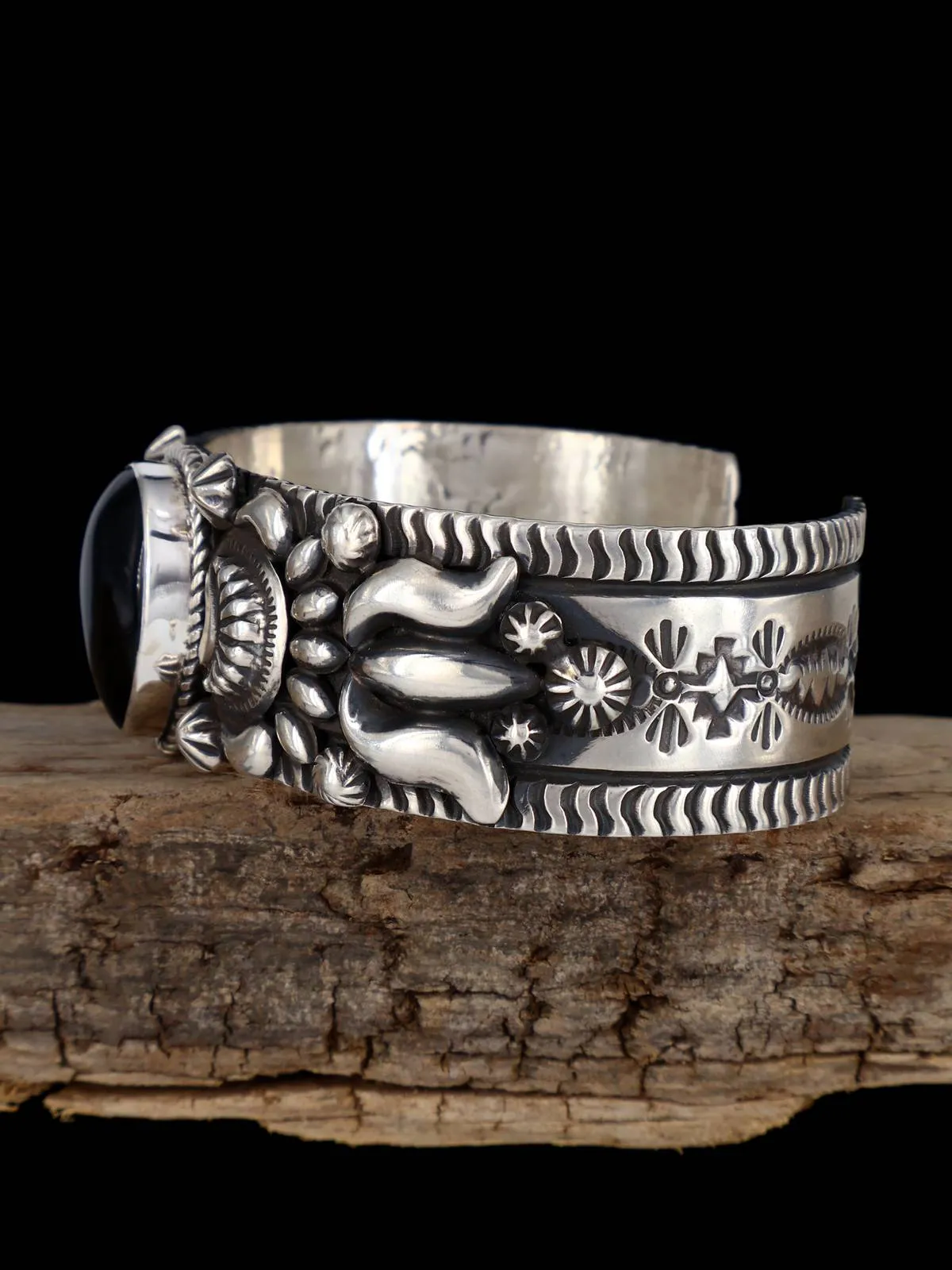 Native American Jewelry Black Onyx Cuff Bracelet