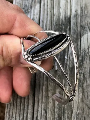 Navajo Onyx Sterling silver bracelet