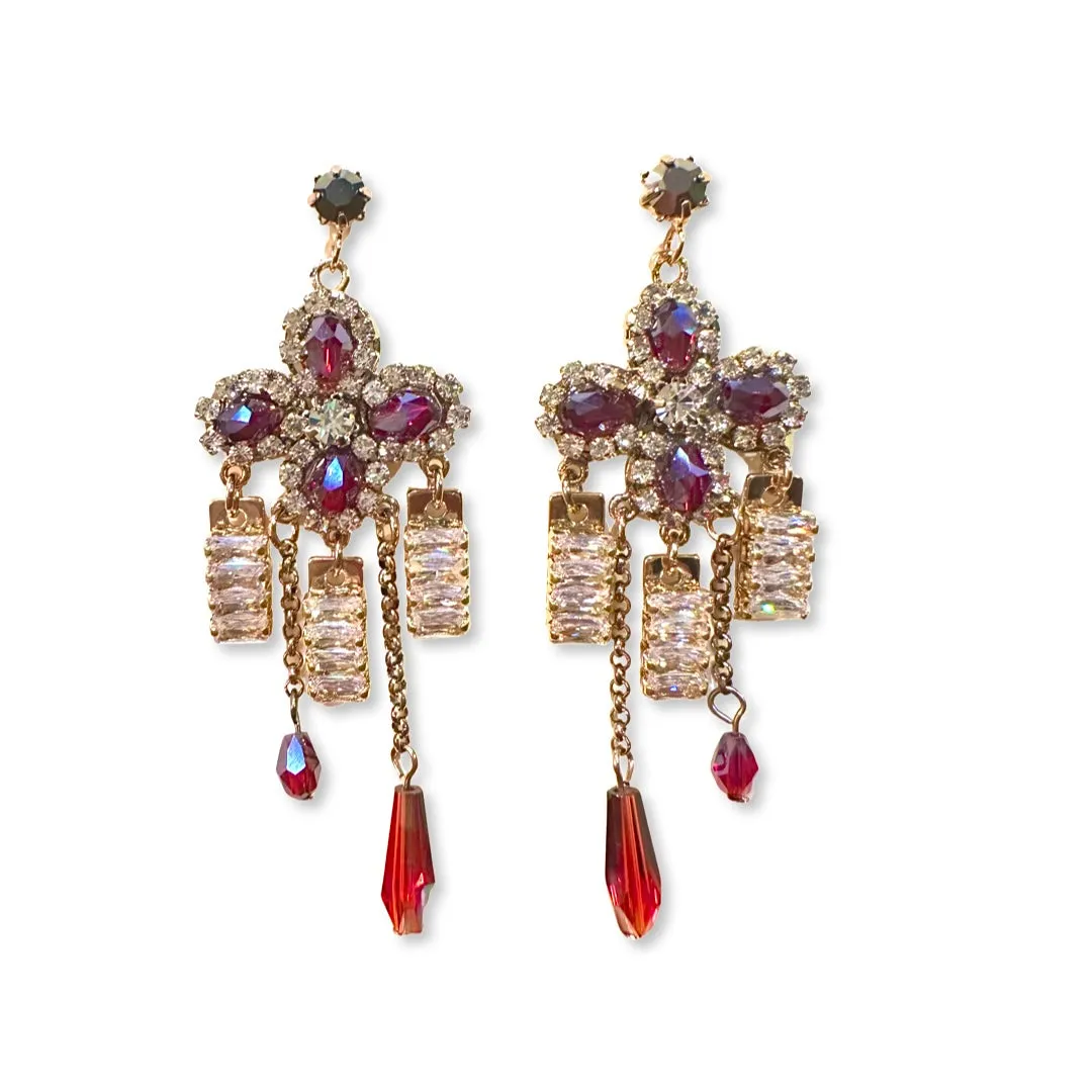 Noellery Flora Chandelier Sparkle Earrings