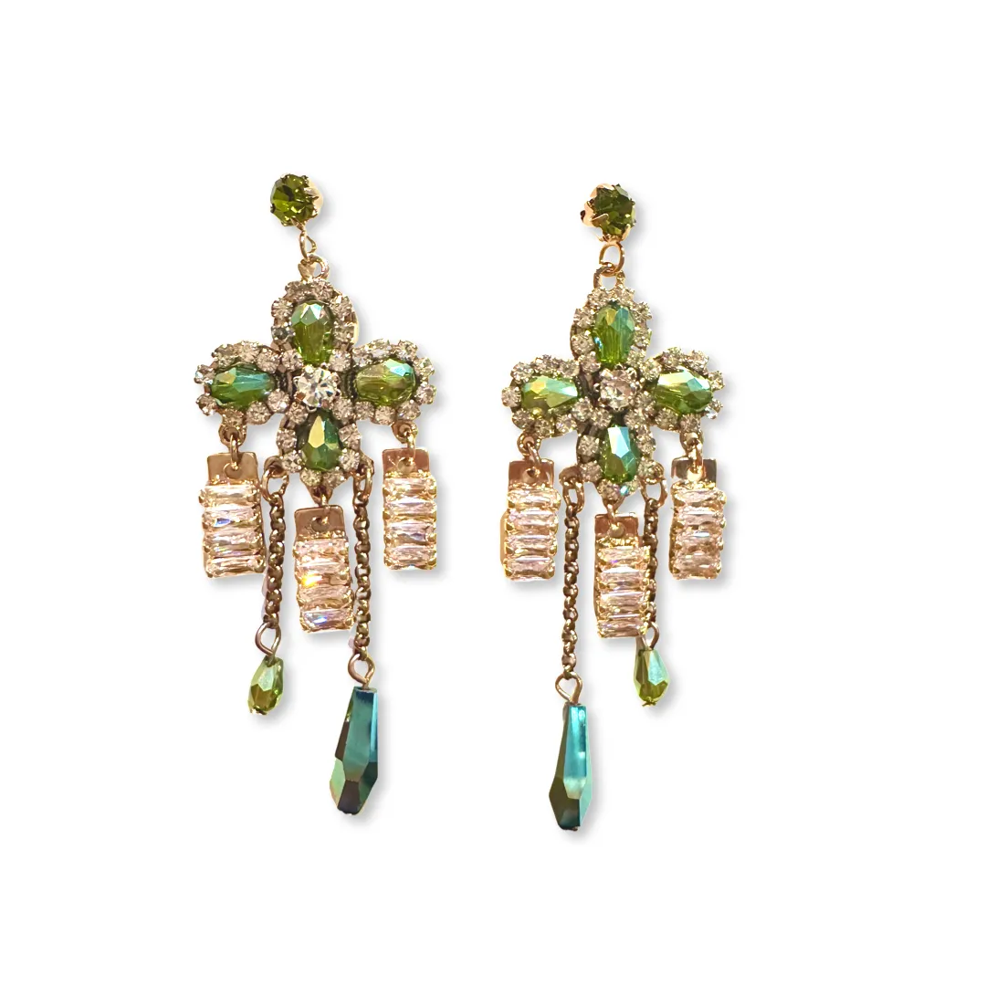 Noellery Flora Chandelier Sparkle Earrings