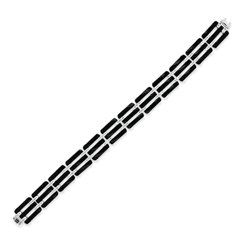 Onyx & Diamond Link Bracelet